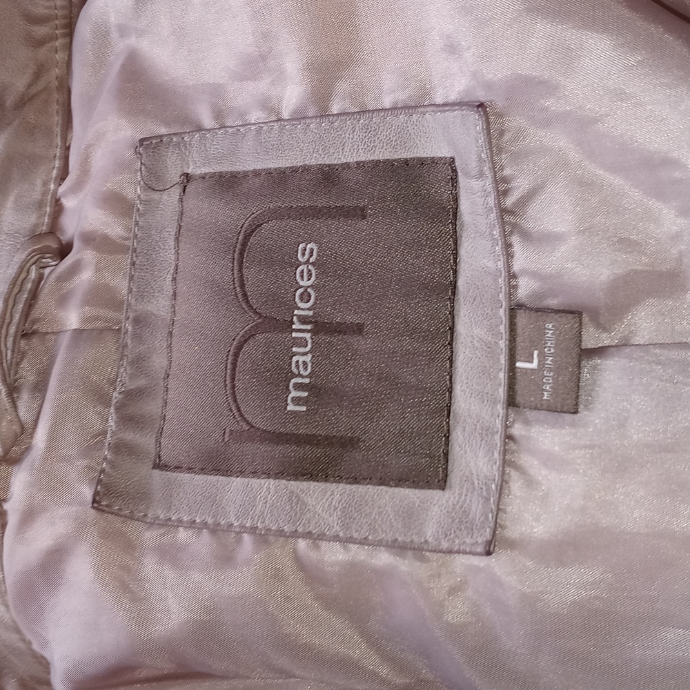 Maurices Mauve Pink Faux Leather Jacket Full Zippered… - Picture 7 of 10
